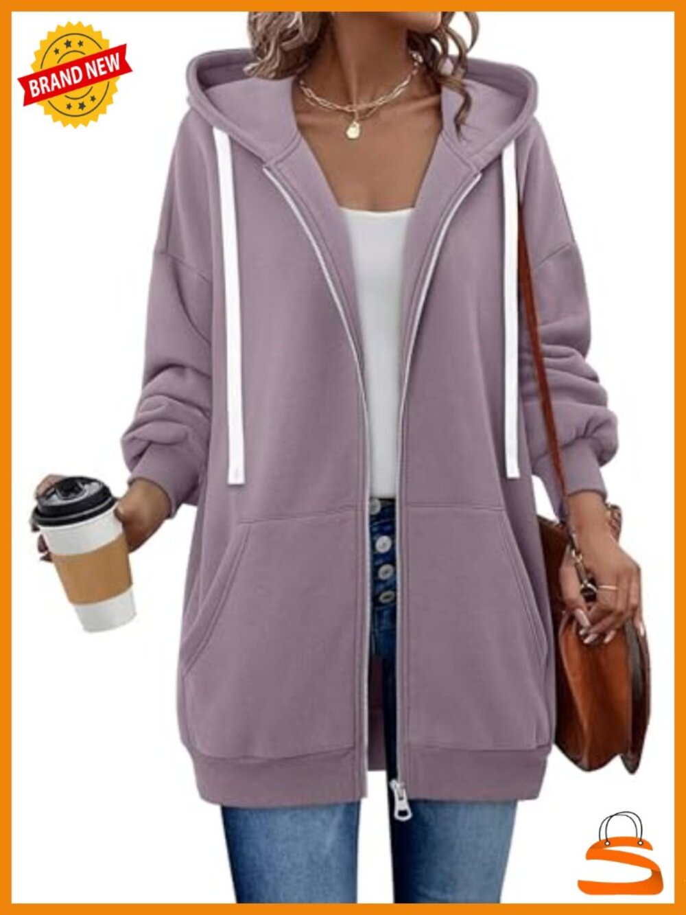 Womens Zip Up Hoodie Y2K Drawstring Fleece Sweatshirt with Pockets